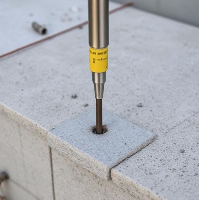 تست کشش میلگرد کاشت شده در بتن